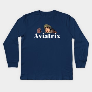 Aviatrix Vintage Kids Long Sleeve T-Shirt